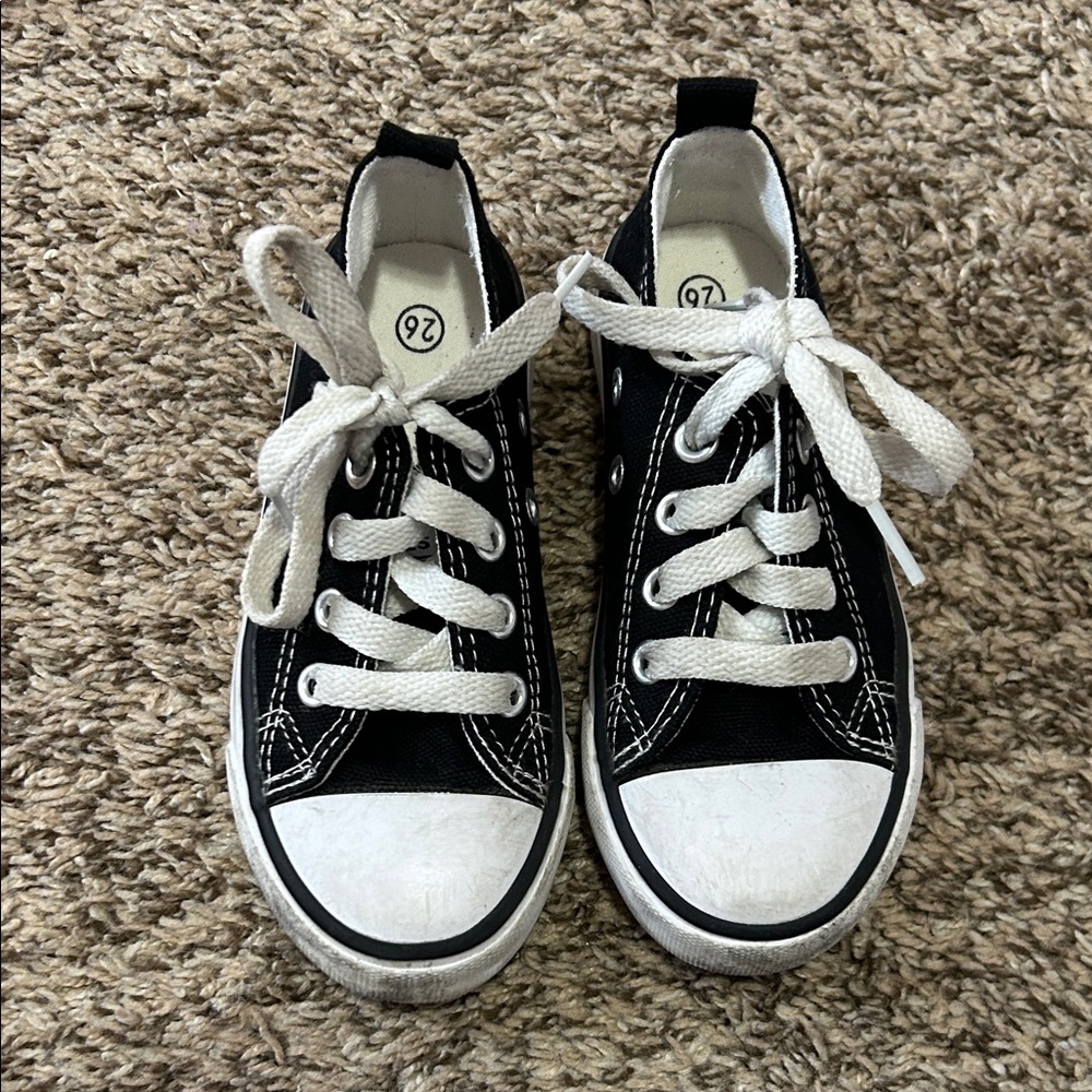 Classic Black and White Kids Sneakers